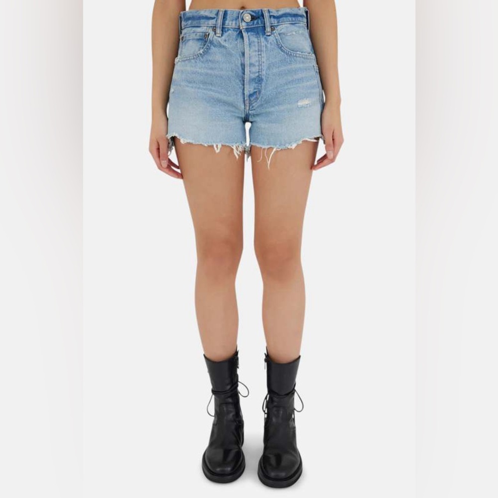 NWOT Moussy MV Mckendree Denim Shorts Women's Light Blue 25 cutoffs japan pocket - Picture 2 of 8